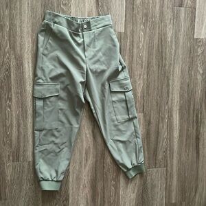 Zara Green Cropped Ankle Cargo Pants